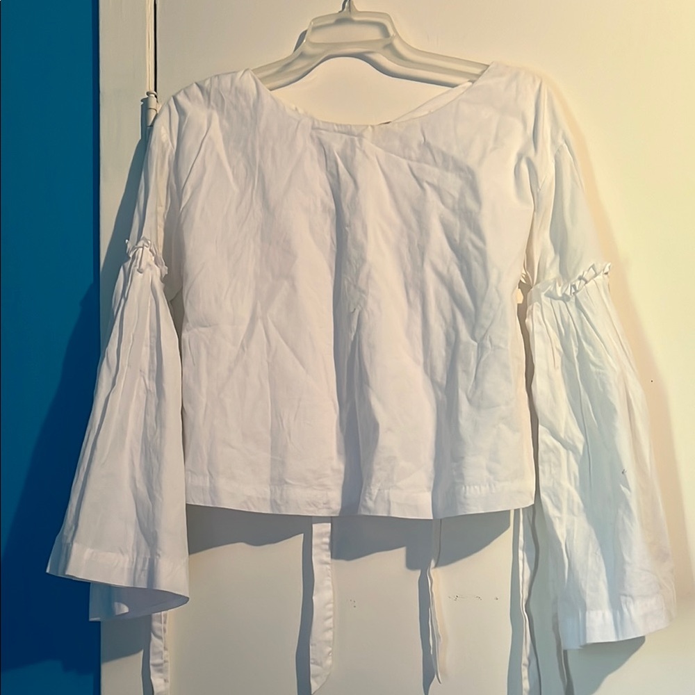 White Free People Top with Bell Sleeves